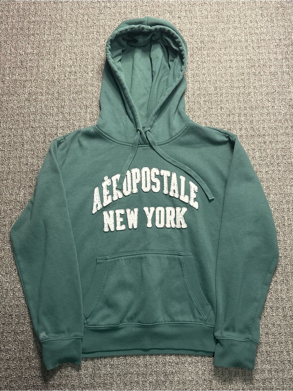 Y2K 2000s style Green Women’s Aeropostale Spellout Distressed Hoodie | $25